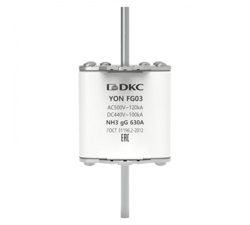 Предохранитель YON ножевого типа FG3 с одинарной индикацией 630А  1FG03-0630  DKC