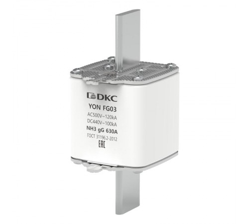 Предохранитель YON ножевого типа FG3 с одинарной индикацией 630А  1FG03-0630  DKC