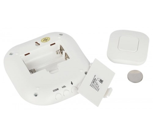 Звонок дверной ЭРА BIONIC White беспроводной белый 36 мелодий (в пакете)