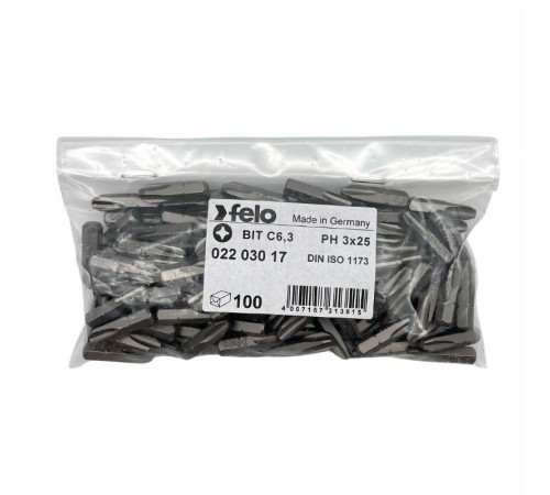 Бита крестовая серия Industrial PH 3X25, 100 шт  02203017  Felo