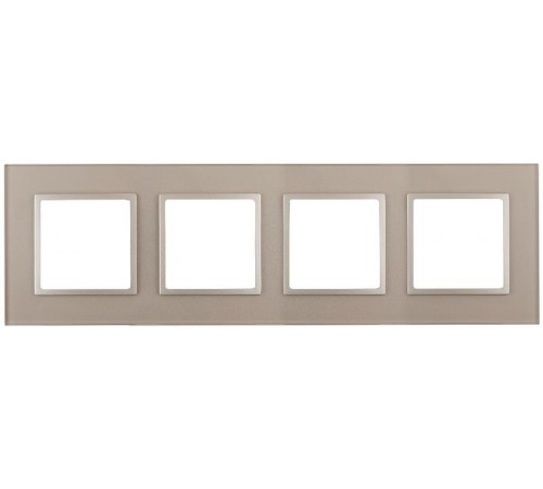 14-5104-04 Рамка на 4 поста, стекло, Эра Elegance, шампань+шамп  Б0034527  ЭРА