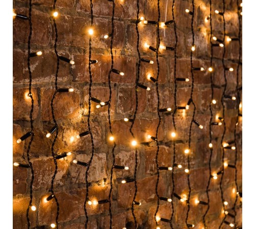 Гирлянда светодиодная Дождь 2x0,8 м, черный провод, 230 В, диоды ТЕПЛЫЙ БЕЛЫЙ  235-286  NEON-NIGHT