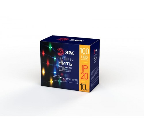 Гирлянда светодиодная  Нить 10 м мультиколор ENIN -10NM   220V IP20 (100/1800)  Б0047965  ЭРА