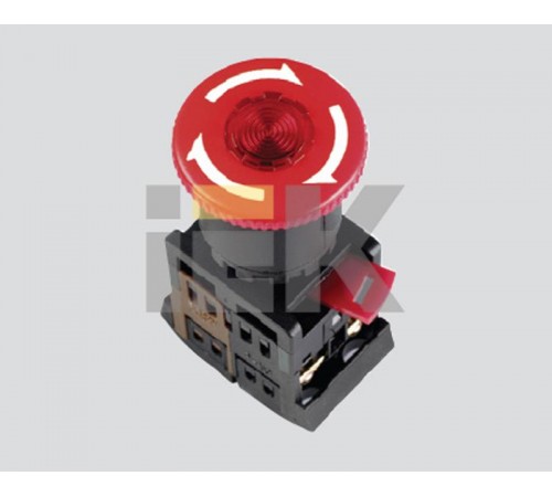 Кнопка ANE22 "Грибок"с фикс.крас.d22мм неон/240В 1з+1р   BBG40-ANE-K04  GENERICA