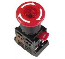 Кнопка ANE22 "Грибок"с фикс.крас.d22мм неон/240В 1з+1р   BBG40-ANE-K04  GENERICA