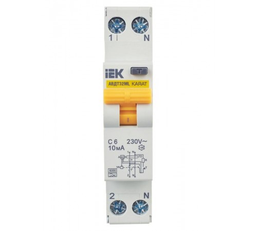 Выключатель автоматический дифференциального тока АВДТ32ML тип A С6 10мА KARAT  MVD12-1-006-C-010-A  IEK