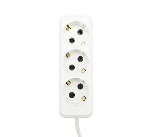 Удлинитель 3 гнезда, 3 м, 3х1.0 кв.мм, с/з, белый (Сделано в России)  11-8734  REXANT