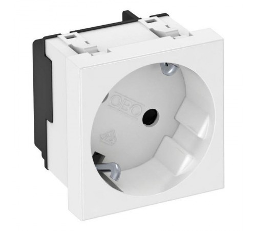 Розетка 2К+3 под углом 33° шторки 16А 250В (45х45 мм - 1 модуль Modul45) белая (STD-D3S RW1)  6120073  OBO Bettermann