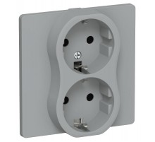 FLITE Розетка 2-ая с заземлением без шторок быстрозажимные клеммы 16А РС12-1-К-ФлС серый  FI-R21C-16-1-K03  IEK