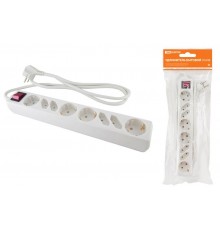 Удлинитель бытовой  У044В, выключатель, 4 б/з+4 с/з, 1,5метра, ПВС 3х1,5мм2  16А/250В   SQ1303-0320  TDM