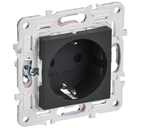 SKANDY Розетка с з/к/ш 16А б/к SK-R06G графит  SK-R14-16-1-K53  IEK