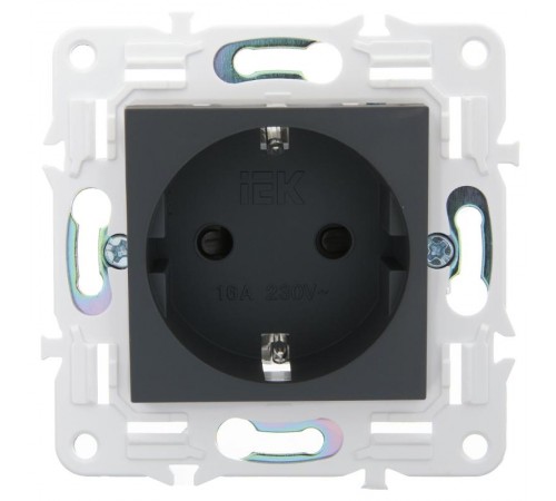 SKANDY Розетка с з/к/ш 16А б/к SK-R06G графит  SK-R14-16-1-K53  IEK