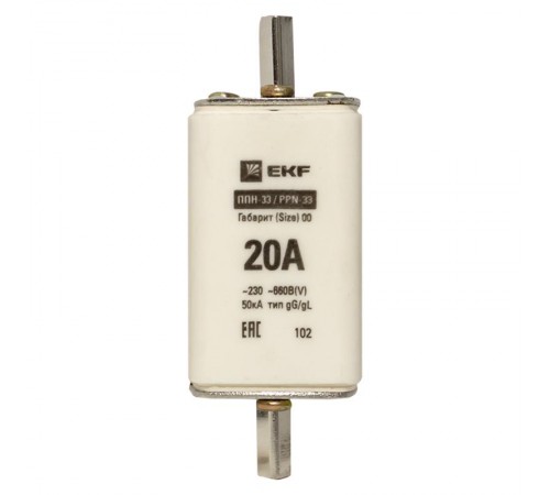 Плавкая вставка ППН-33 160/ 20А габарит 00  fus-33/160/20  EKF