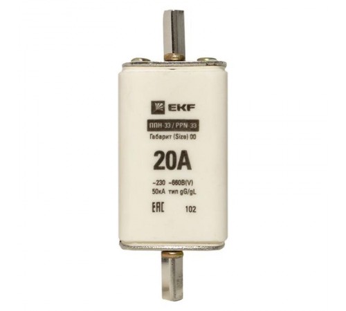 Плавкая вставка ППН-33 160/ 20А габарит 00  fus-33/160/20  EKF