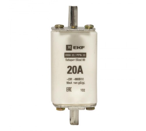 Плавкая вставка ППН-33 160/ 20А габарит 00  fus-33/160/20  EKF