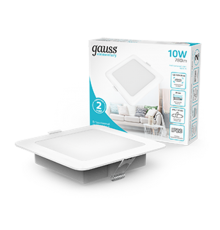 Светильник  Elementary Downlight квадрат 10W 780lm 4000K 170-260V IP20 120*26 белый LED 1/100  998420209  Gauss