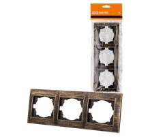 Рамка 3-х постовая горизонтальная старинная бронза "Лама"  SQ1815-0777  TDM