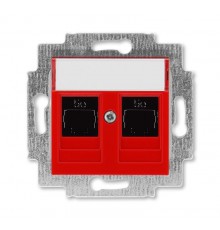 ABB Levit Красный Розетка комп. 2-ая 2хRJ45 категория 5e  5014H-A51018 65W  2CHH295118A6065  ABB