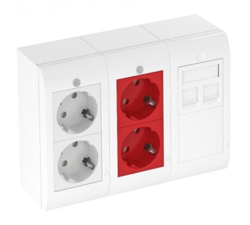 Система Modalnet укомплектованный блок 63x130x180 мм (белый) (WGA-K3WRD4 RW)  6109916  OBO Bettermann