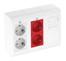 Система Modalnet укомплектованный блок 63x130x180 мм (белый) (WGA-K3WRD4 RW)  6109916  OBO Bettermann