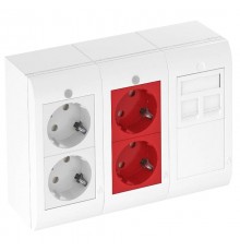 Система Modalnet укомплектованный блок 63x130x180 мм (белый) (WGA-K3WRD4 RW)  6109916  OBO Bettermann