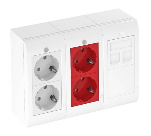 Система Modalnet укомплектованный блок 63x130x180 мм (белый) (WGA-K3WRD4 RW)  6109916  OBO Bettermann