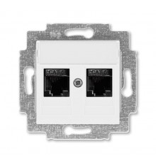 ABB Levit Белый Розетка комп. 2-ая 2хRJ45 категория 6  5014H-A61018 03W  2CHH296118A6003  ABB