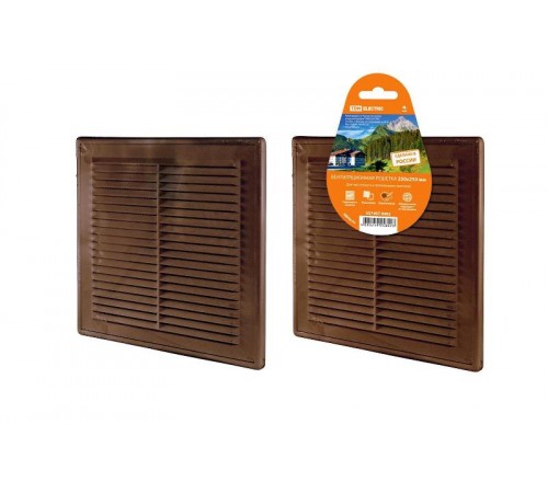Решетка разъемная с москитной сеткой, 250х250 "ЭКО" (коричн.)  SQ1807-0082  TDM