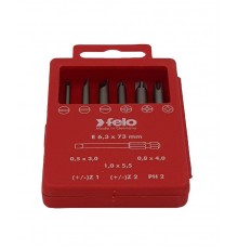 Набор бит SL/Z (+/-) Industrial 73 мм в кейсе, 6 шт  03192716  Felo