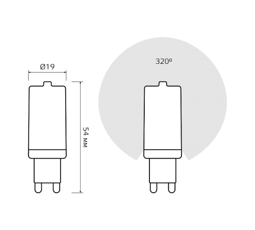 Лампа светодиодная Black LED G9 AC185-265V 5W 500lm 2700K керамика  107309105  Gauss