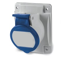 Розетка скрытой установки с наклоном  IP44 16А 2P+E 230В. Пружинный зажим.  DIS4131663F  DKC