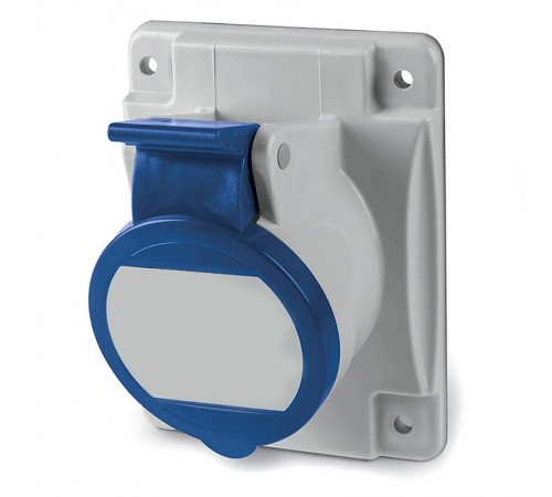 Розетка скрытой установки с наклоном  IP44 16А 2P+E 230В. Пружинный зажим.  DIS4131663F  DKC