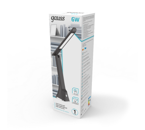 Светильник настольный GTL203 6W 380lm 4000K 170-265V черный диммируемый LED 1/20  GT2032  Gauss