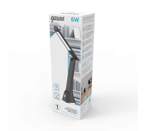 Светильник настольный GTL203 6W 380lm 4000K 170-265V черный диммируемый LED 1/20  GT2032  Gauss