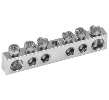 Шина PEN "земля-ноль" 6х9мм 6/1 никелевое покрытие (6групп/креп. цен.)  YNN10-06-100-N  IEK