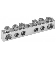 Шина PEN "земля-ноль" 6х9мм 6/1 никелевое покрытие (6групп/креп. цен.)  YNN10-06-100-N  IEK