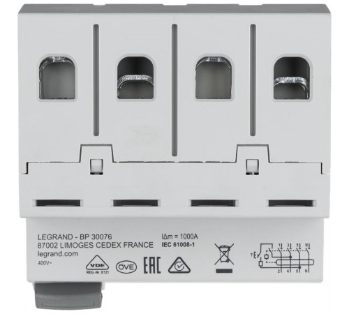Выключатель дифференциальный (УЗО) RX3 4п 40А 30мА тип AC  402063  Legrand