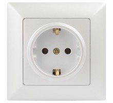 Розетка Intro Solo 4-202-06 с заземлением 2P+E Schuko, 16А-250В, IP20, СУ, перламутр  Б0053654  Intro