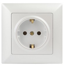 Розетка Intro Solo 4-202-06 с заземлением 2P+E Schuko, 16А-250В, IP20, СУ, перламутр  Б0053654  Intro