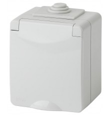 Розетка с заземлением IP65, шторки, 16A-250В, ОУ, 11-2602-03 Серый  Б0035990  ЭРА