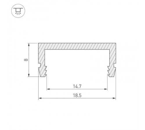 Профиль ARH-CH15-2000 ANOD  027088  Arlight