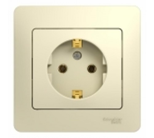 Glossa Бежевый Розетка с заземлением (в сборе с рамкой)  GSL000242  SE