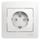 Glossa Белый Розетка с заземлением со шторками (в сборе с рамкой)  GSL000144  SE
