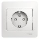 Glossa Белый Розетка с заземлением со шторками (в сборе с рамкой)  GSL000144  SE