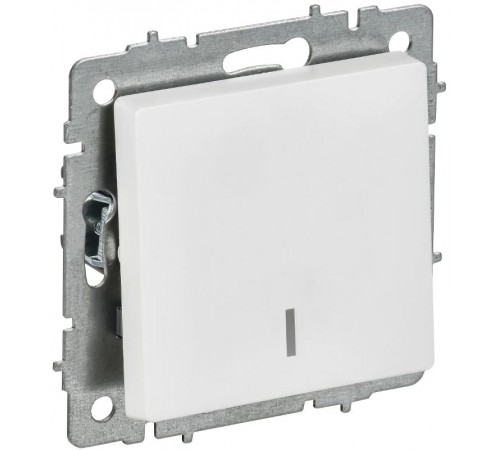 BRITE Выключатель 1-клавишный проходной с индикацией 10А ВС10-1-7-БрАБ арктический белый   BR-V12-1-10-K91  IEK