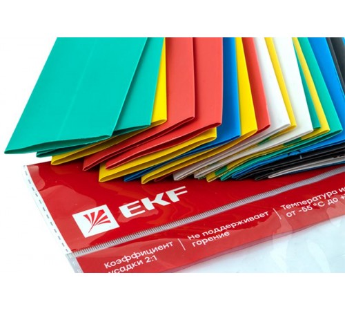 Термоусаживаемая трубка ТУТ нг 30/15 набор:7 цветов по 3шт. 100мм. EKF PROxima  tut-n-30  EKF