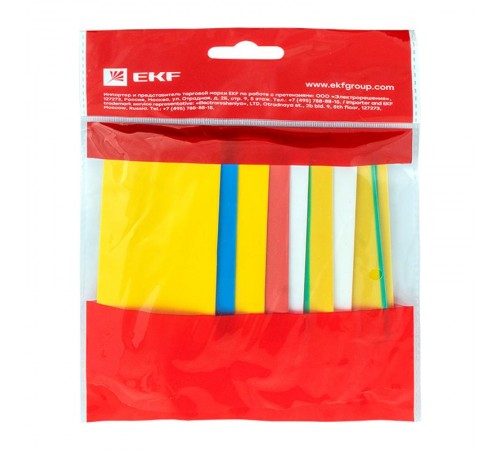 Термоусаживаемая трубка ТУТ нг 30/15 набор:7 цветов по 3шт. 100мм. EKF PROxima  tut-n-30  EKF
