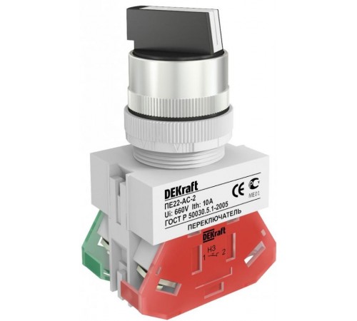 Перекл. на 2 фикс. полож. I-O станд. ручка 1НО+1НЗ  25051DEK  DEKraft