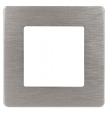 Рамка для розеток и выключателей  Серия 12 12-5101-16 на 1 пост, Сатин, титан  Б0065745  ЭРА