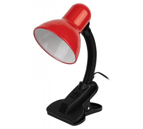 Светильник настольный прищепка N-102 40Вт ЛН/КЛЛ Е27 красный  C0041425  ЭРА